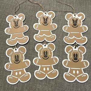 Mickey and Minnie Mouse gingerbread gift tags